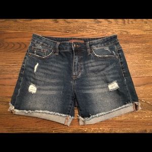 Joe’s jeans denim frayed edge distressed shorts